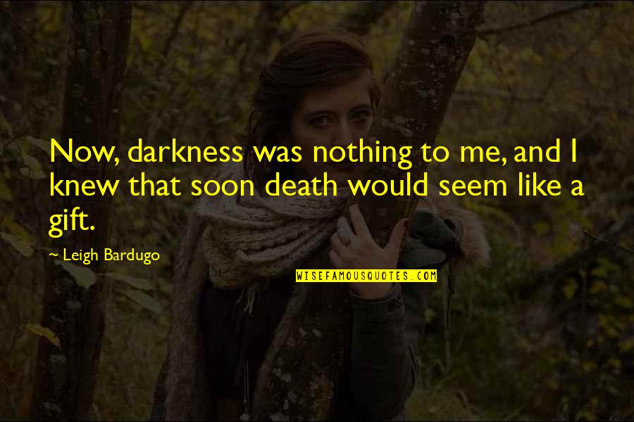 Soon Now Quotes By Leigh Bardugo: Now, darkness was nothing to me, and I