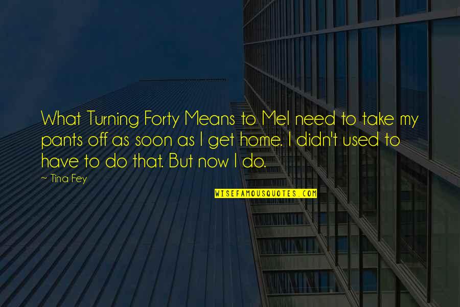 Soon Now Quotes By Tina Fey: What Turning Forty Means to MeI need to