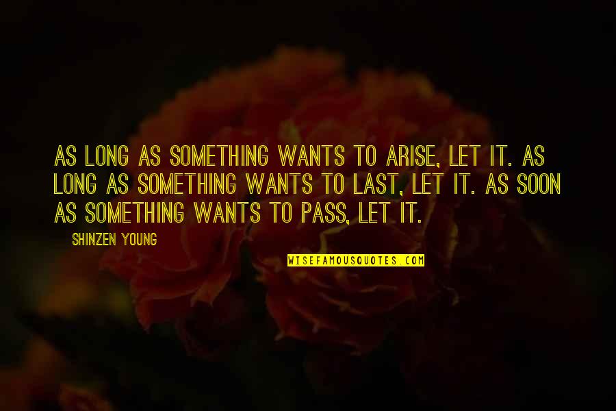Soon Young Quotes By Shinzen Young: As long as something wants to arise, let