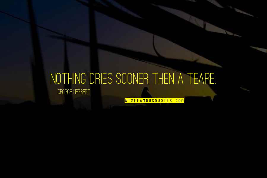 Sooner Quotes By George Herbert: Nothing dries sooner then a teare.