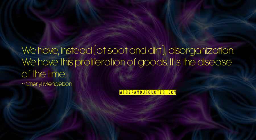 Soot Quotes By Cheryl Mendelson: We have, instead (of soot and dirt), disorganization.