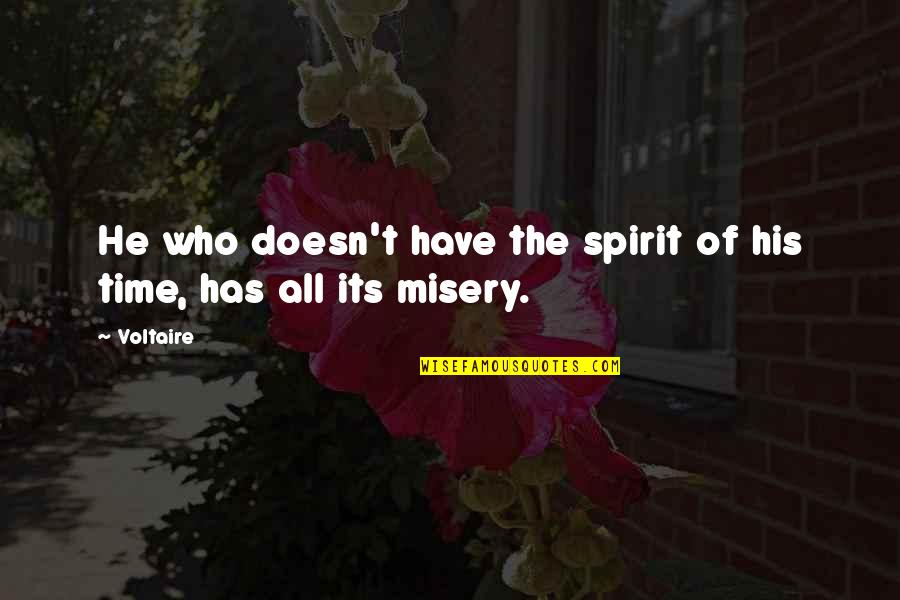 Sooths Quotes By Voltaire: He who doesn't have the spirit of his
