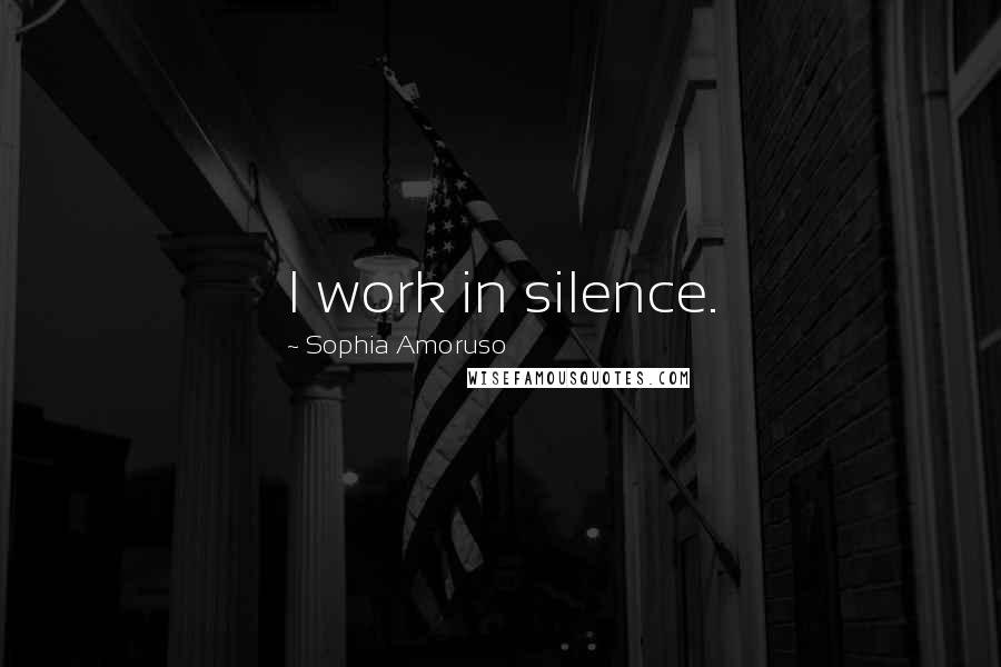 Sophia Amoruso quotes: I work in silence.