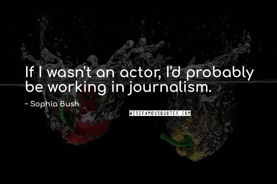 Sophia Bush quotes: If I wasn't an actor, I'd probably be working in journalism.