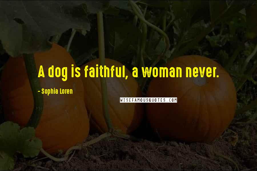 Sophia Loren quotes: A dog is faithful, a woman never.