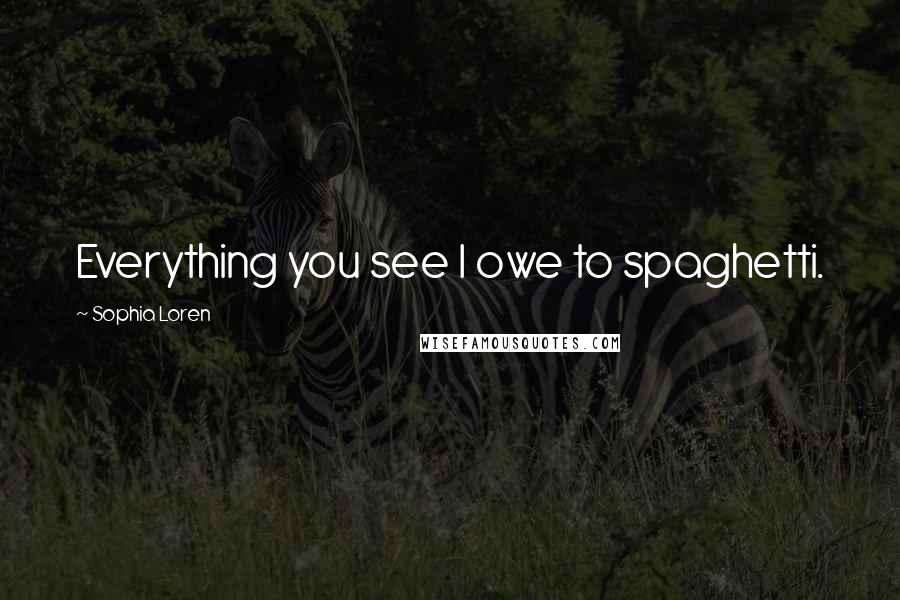 Sophia Loren quotes: Everything you see I owe to spaghetti.