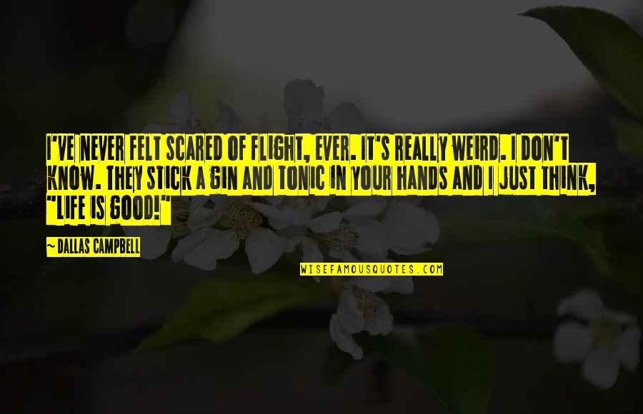 Sophiane Cigi Quotes By Dallas Campbell: I've never felt scared of flight, ever. It's