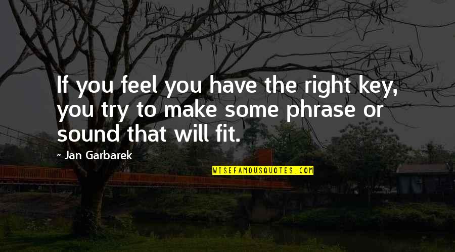 Sophocles Philoctetes Quotes By Jan Garbarek: If you feel you have the right key,