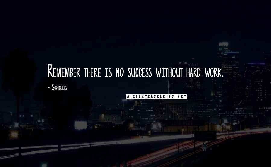 Sophocles quotes: Remember there is no success without hard work.