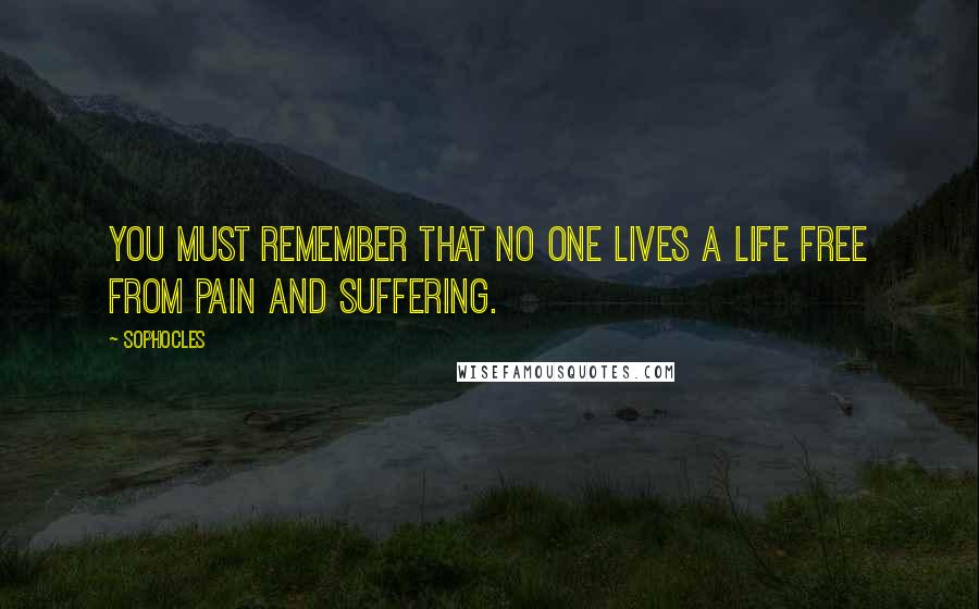 Sophocles quotes: You must remember that no one lives a life free from pain and suffering.