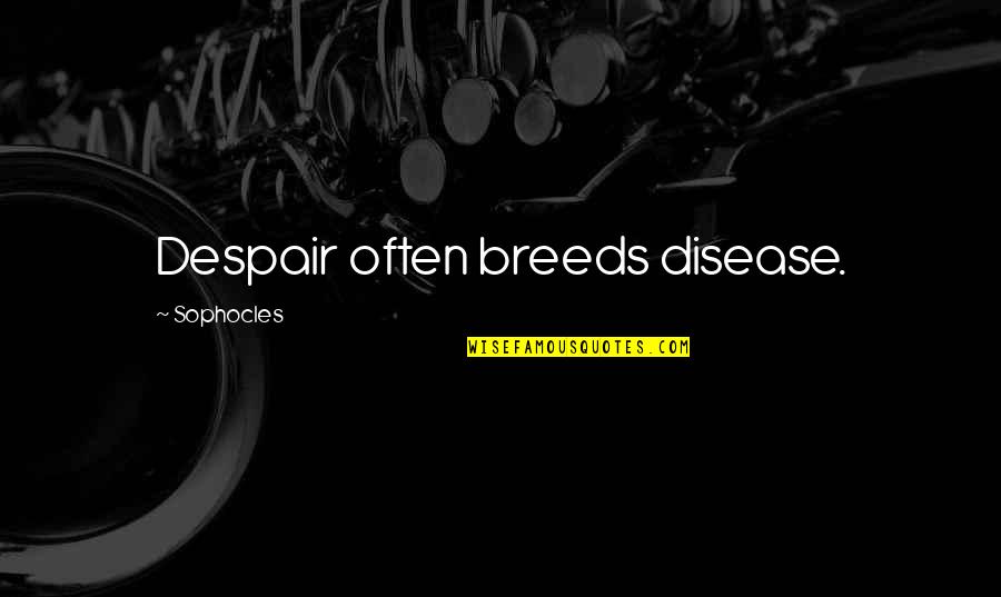 Sophocles Quotes By Sophocles: Despair often breeds disease.