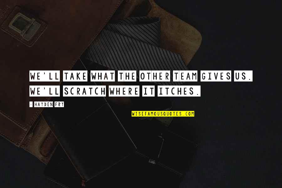 Sophonisba Breckinridge Quotes By Hayden Fry: We'll take what the other team gives us.