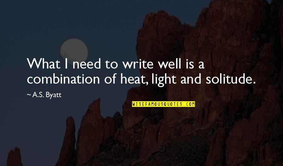 Sophya Raza Quotes By A.S. Byatt: What I need to write well is a