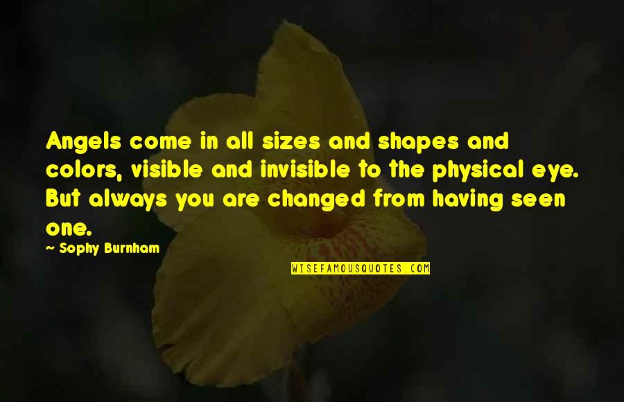 Sophy's Quotes By Sophy Burnham: Angels come in all sizes and shapes and