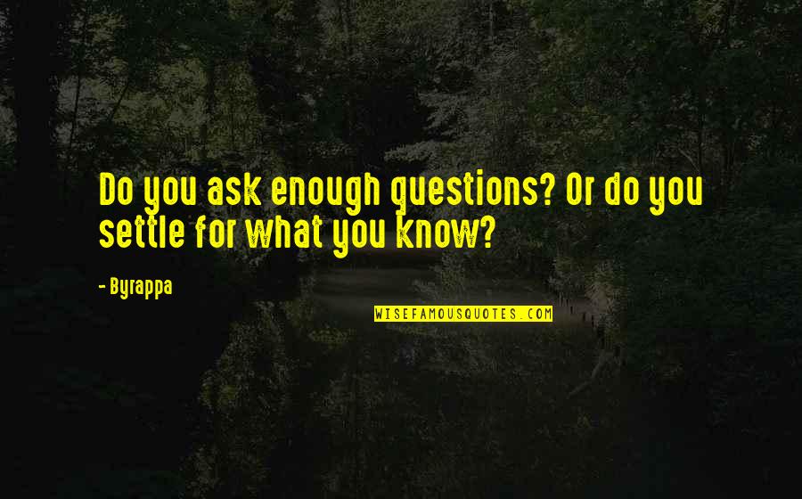 Soportar Quotes By Byrappa: Do you ask enough questions? Or do you