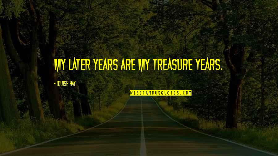 Sora App Quotes By Louise Hay: My later years are my treasure years. Sora App Quotes By Louise Hay: My later years are my treasure years.