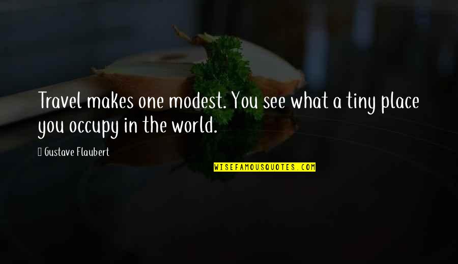 Soranus Quotes By Gustave Flaubert: Travel makes one modest. You see what a