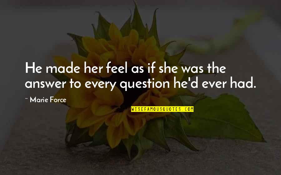 Sorbona White Tile Quotes By Marie Force: He made her feel as if she was