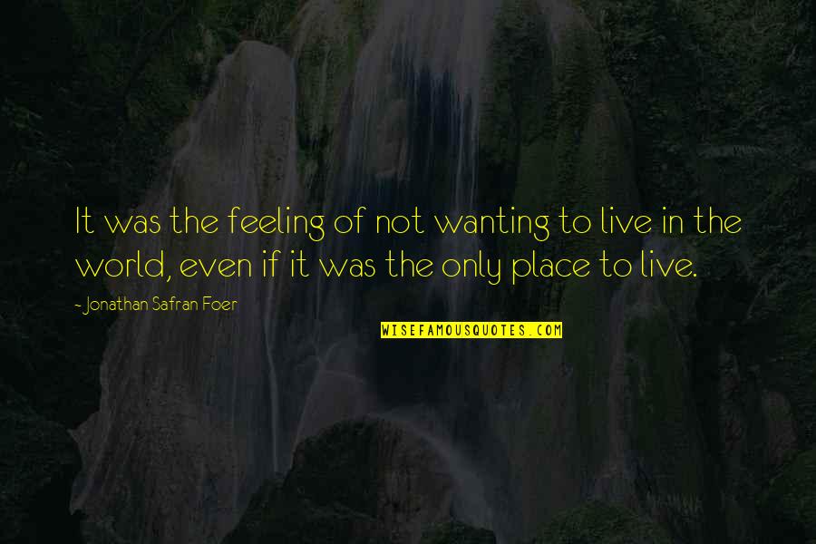 Sorcerer Stone Quotes By Jonathan Safran Foer: It was the feeling of not wanting to
