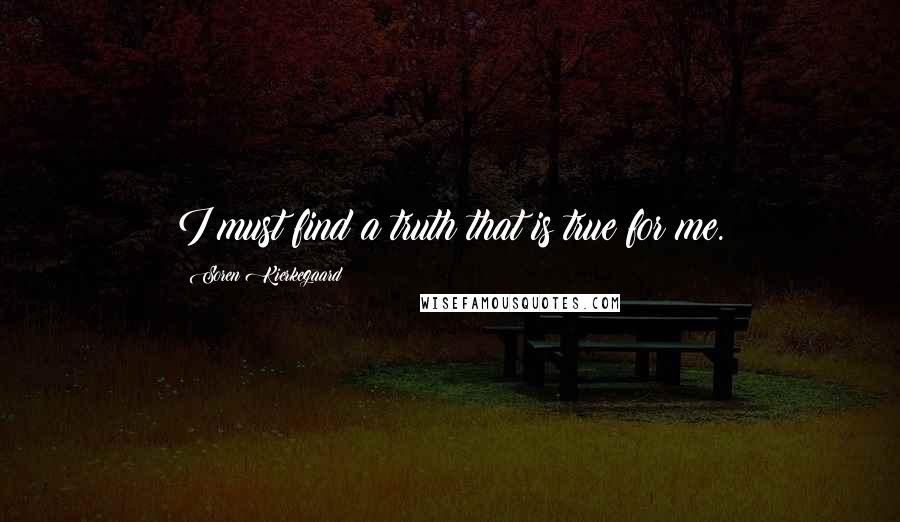 Soren Kierkegaard quotes: I must find a truth that is true for me.