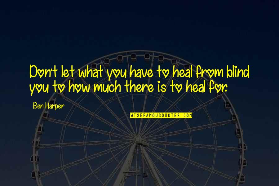 Soreyatic Arthritis Quotes By Ben Harper: Don't let what you have to heal from