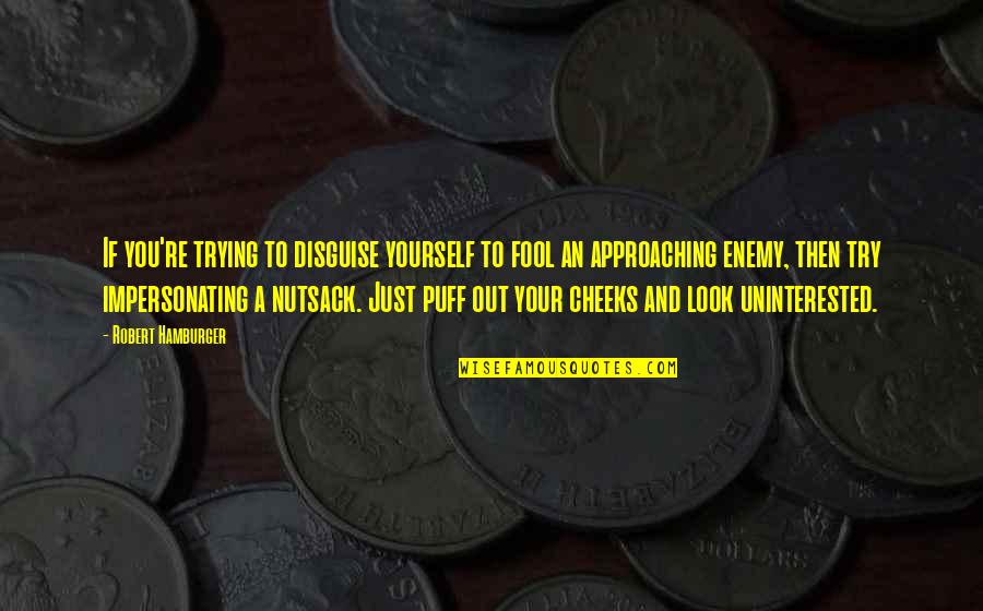 Sorgini Quotes By Robert Hamburger: If you're trying to disguise yourself to fool Sorgini Quotes By Robert Hamburger: If you're trying to disguise yourself to fool
