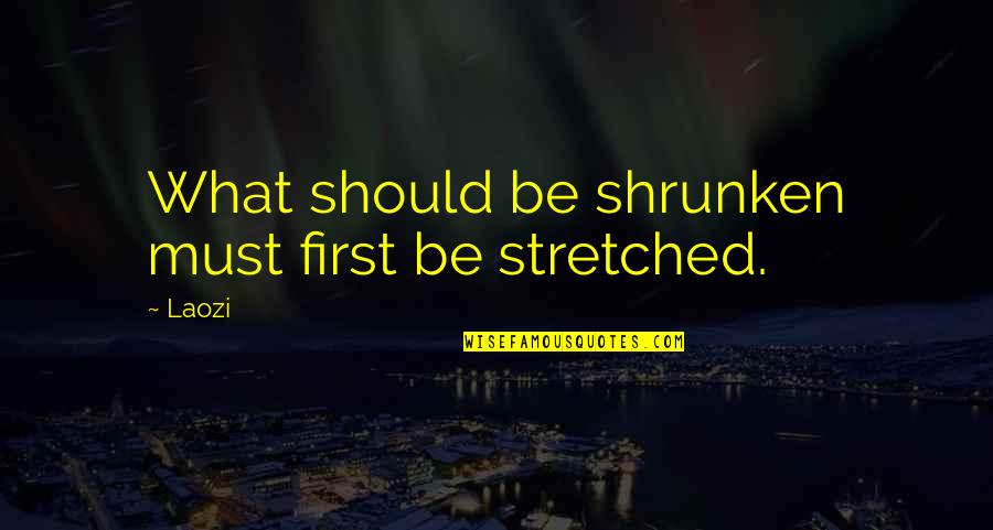 Sorich Quotes By Laozi: What should be shrunken must first be stretched.