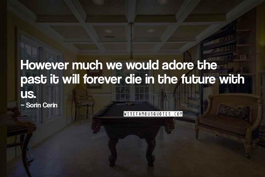 Sorin Cerin quotes: However much we would adore the past it will forever die in the future with us.