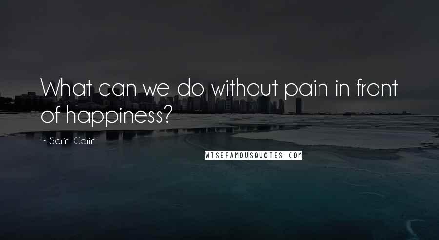 Sorin Cerin quotes: What can we do without pain in front of happiness?