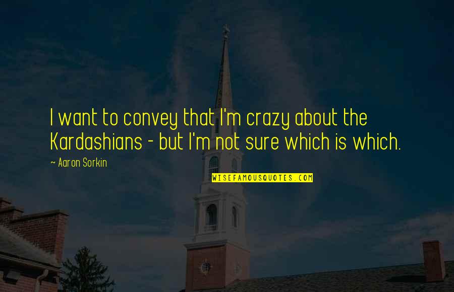 Sorkin Quotes By Aaron Sorkin: I want to convey that I'm crazy about Sorkin Quotes By Aaron Sorkin: I want to convey that I'm crazy about