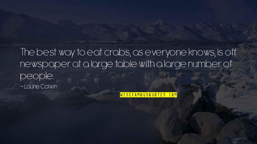 Sorley Maclean Quotes By Laurie Colwin: The best way to eat crabs, as everyone Sorley Maclean Quotes By Laurie Colwin: The best way to eat crabs, as everyone