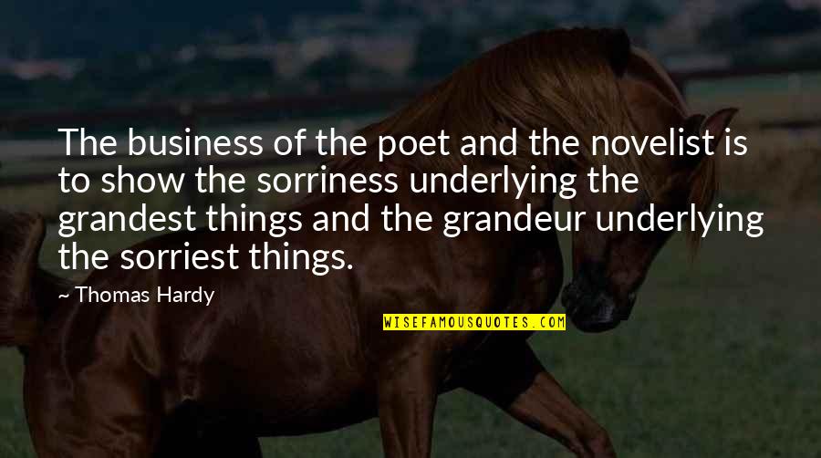 Sorriness Quotes By Thomas Hardy: The business of the poet and the novelist
