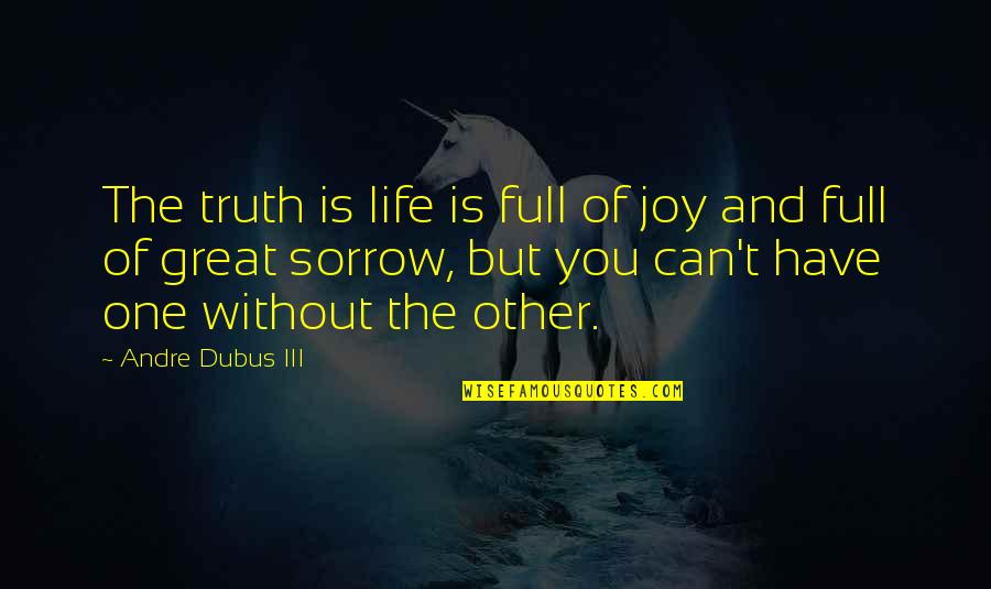 Sorrow And Joy Quotes By Andre Dubus III: The truth is life is full of joy