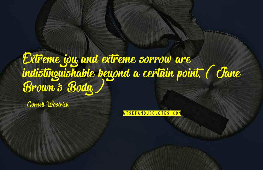 Sorrow And Joy Quotes By Cornell Woolrich: Extreme joy and extreme sorrow are indistinguishable beyond