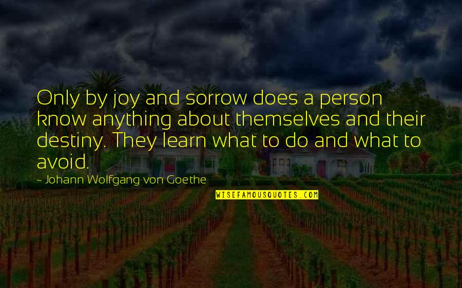 Sorrow And Joy Quotes By Johann Wolfgang Von Goethe: Only by joy and sorrow does a person