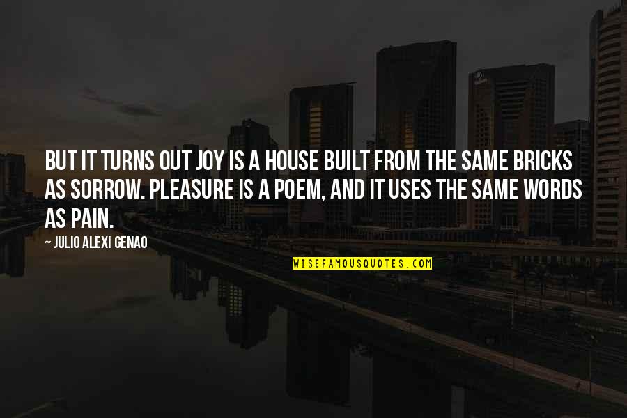 Sorrow And Loss Quotes By Julio Alexi Genao: But it turns out Joy is a house Sorrow And Loss Quotes By Julio Alexi Genao: But it turns out Joy is a house
