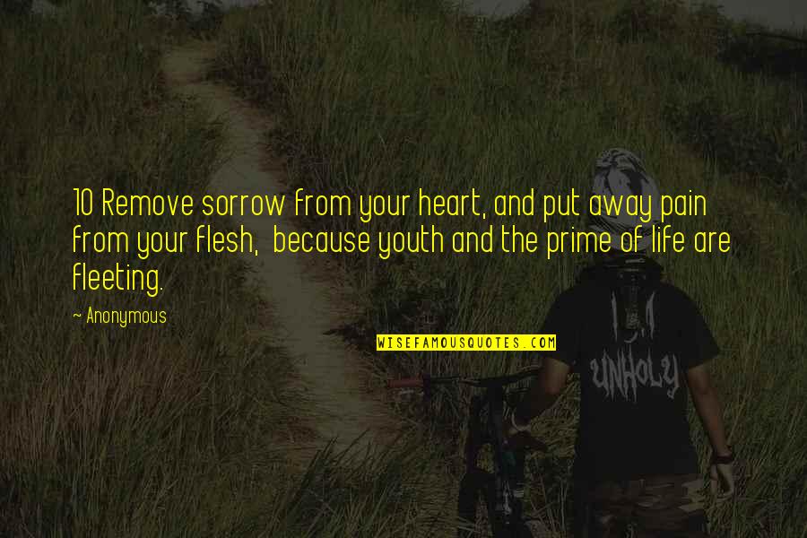 Sorrow And Pain Quotes By Anonymous: 10 Remove sorrow from your heart, and put