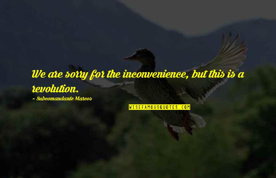 Sorry But Quotes By Subcomandante Marcos: We are sorry for the inconvenience, but this Sorry But Quotes By Subcomandante Marcos: We are sorry for the inconvenience, but this