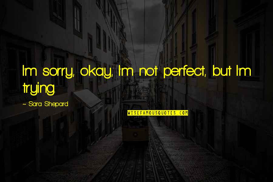 Sorry I Am Not Perfect For You Quotes By Sara Shepard: I'm sorry, okay, I'm not perfect, but I'm