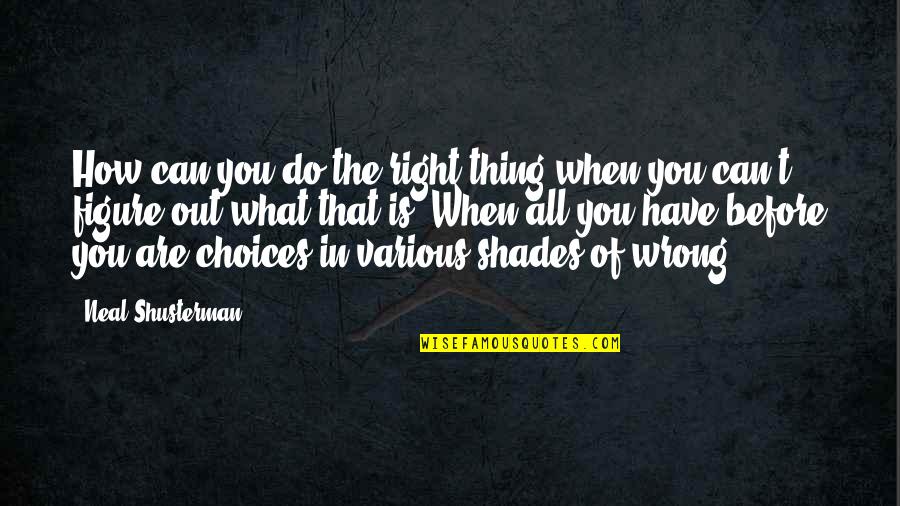 Sorry Your Leaving Job Quotes By Neal Shusterman: How can you do the right thing when