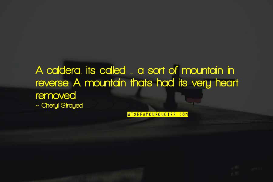 Sort'a Quotes By Cheryl Strayed: A caldera, it's called - a sort of