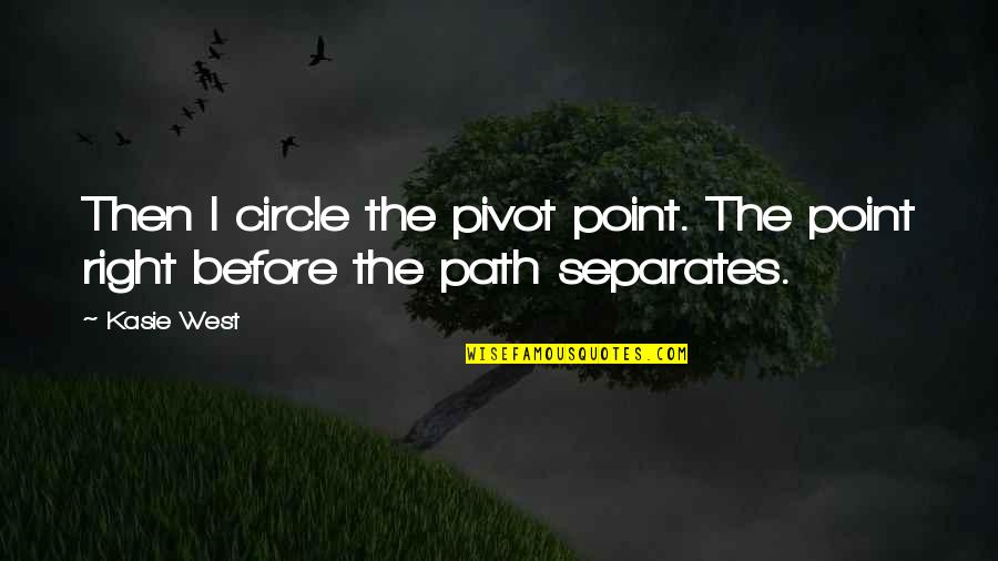 Sorubak Quotes By Kasie West: Then I circle the pivot point. The point