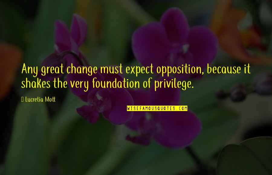 Sorumluluklarimizla Quotes By Lucretia Mott: Any great change must expect opposition, because it Sorumluluklarimizla Quotes By Lucretia Mott: Any great change must expect opposition, because it