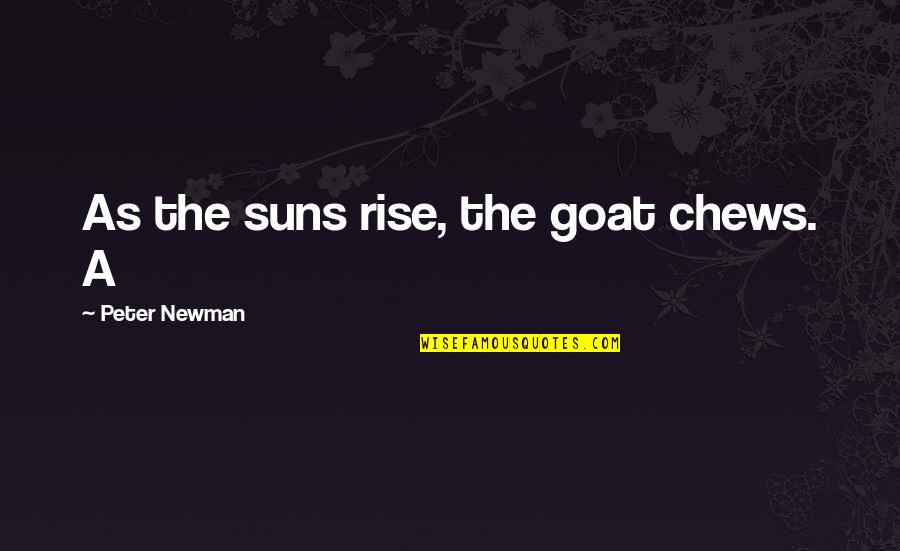 Sorvino Actress Quotes By Peter Newman: As the suns rise, the goat chews. A Sorvino Actress Quotes By Peter Newman: As the suns rise, the goat chews. A