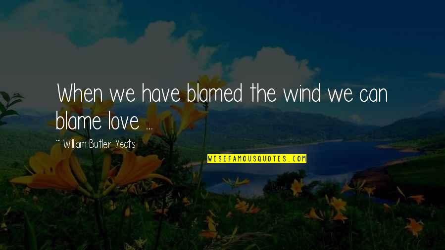 Sorwen Quotes By William Butler Yeats: When we have blamed the wind we can