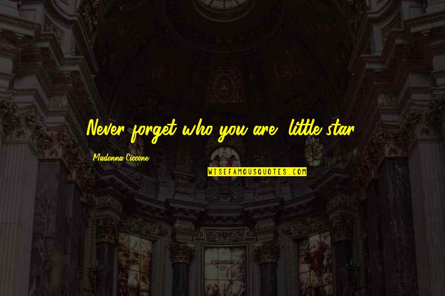 Soska Twins Quotes By Madonna Ciccone: Never forget who you are, little star. Soska Twins Quotes By Madonna Ciccone: Never forget who you are, little star.