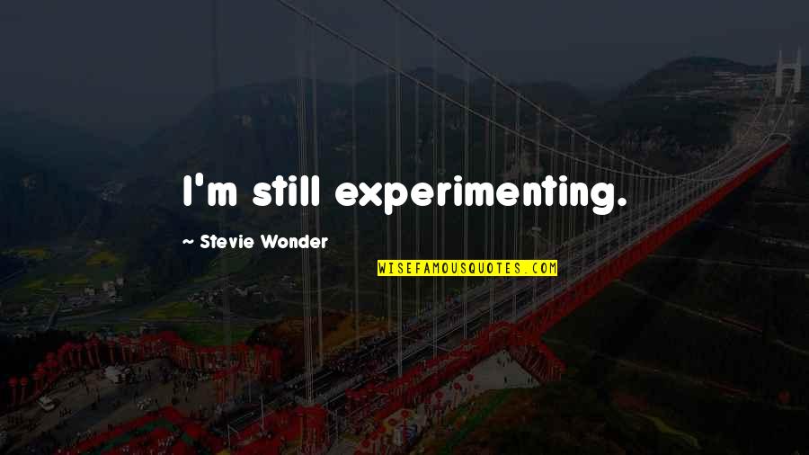 Sotar Raft Quotes By Stevie Wonder: I'm still experimenting.