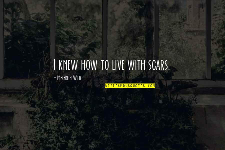 Sots Quotes By Meredith Wild: I knew how to live with scars.