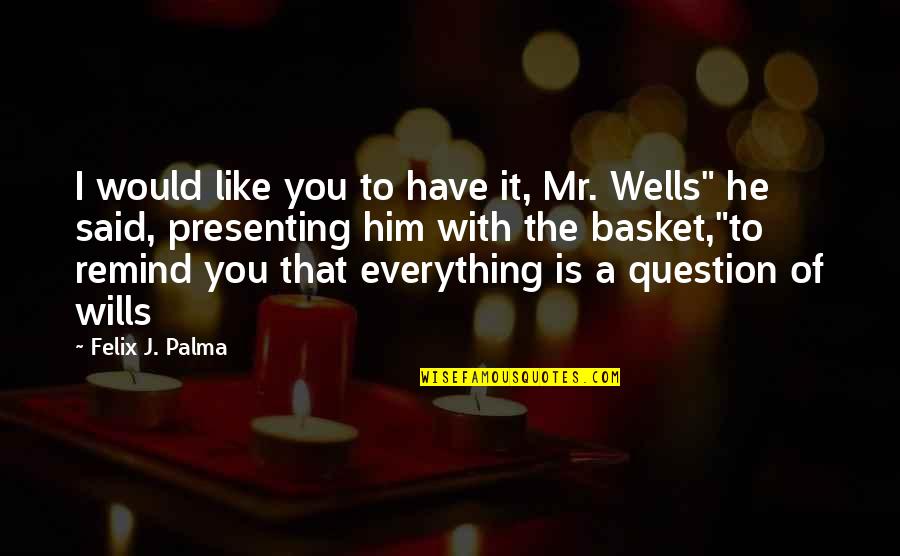Sotva Plnolet Quotes By Felix J. Palma: I would like you to have it, Mr.