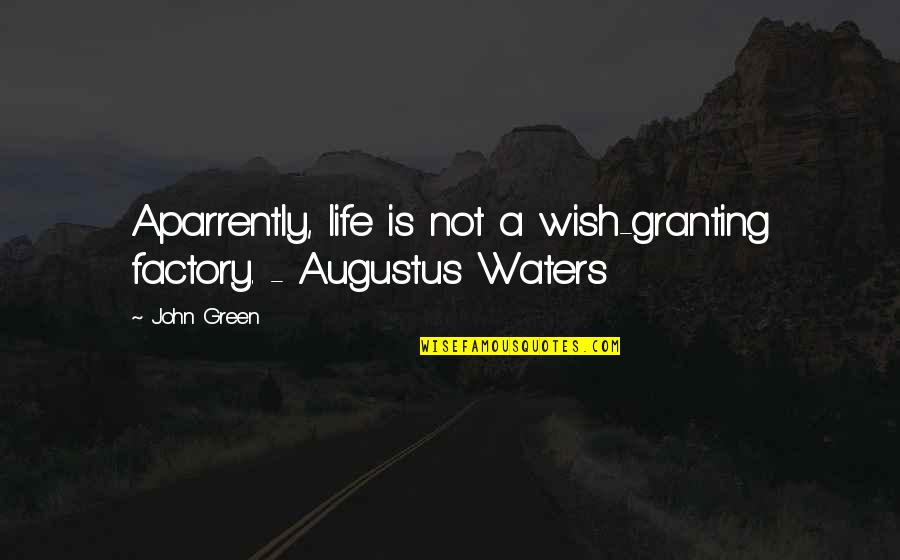 Soubresaut Video Quotes By John Green: Aparrently, life is not a wish-granting factory. -
